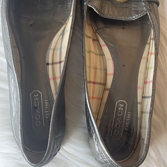 Coach Metallic Silver Loafer Size 7.5 - Picture 12 of 13
